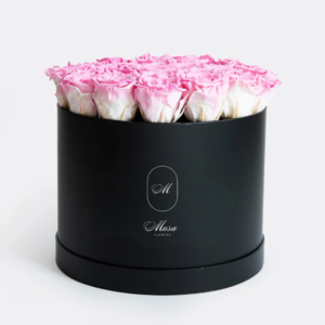 Pink Roses in Black Box