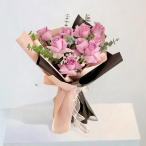 Classic _ 9 Pink Rose Bouquet