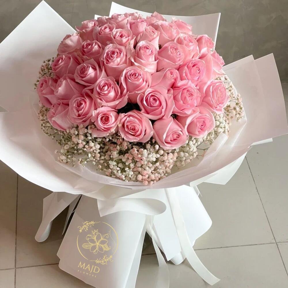 Loves Caress _ pink Roses Bouquet