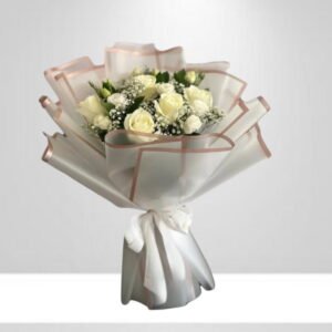 Snow petals Florist Special White Rose Bouquet