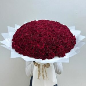 151The Ultimately Declaration _ Luxury Bold Red Garden Roses Bouquetj