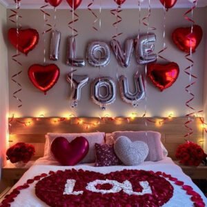 Red Rose_ Anniversary Bedroom Decoration